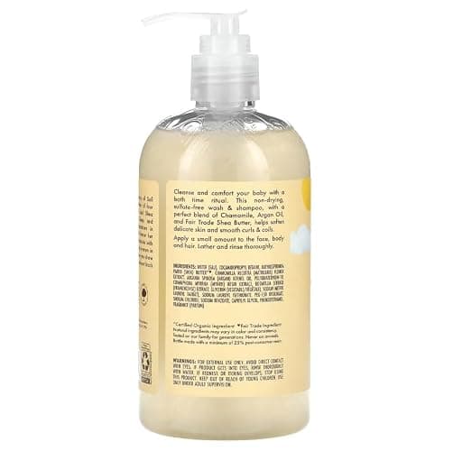 SheaMoisture Baby Wash & Shampoo for All Skin Types Raw Shea, Chamomile & Argan Oil Baby Wash and Shampoo with Frankincense & Myrrh to Help Cleanse 13 oz, Gold, Packaging may vary thumbnail 3