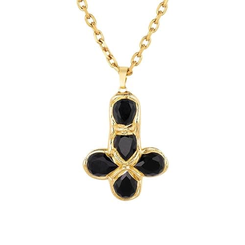 Colorful Cross Zircon Pendant Necklace, Dainty Gold Cross Pendant Necklace, Adjustable Chain Jewelry for Women thumbnail 5