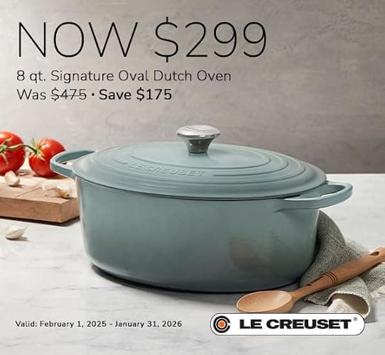Le Creuset Enameled Cast Iron Signature Oval Dutch Oven, 8 qt., Sea Salt thumbnail 6