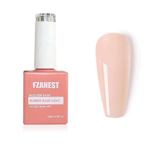 FZANEST Rubber Base Builder Gel Nail 15ml Jelly Natrual Nude Pink Color Gel Polish Nail Strengthener Self-leveling Extension Soak Off UV LED - Image 1