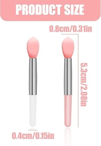 Fokmuaex Professional 20-Pack Silicone Lip Brushes - Precision Mini Makeup Applicators for Lip Gloss, Balm & Concealer, Travel-Sized 5cm/1.96" Hygienic Cosmetic Tools (20PCs) thumbnail 2