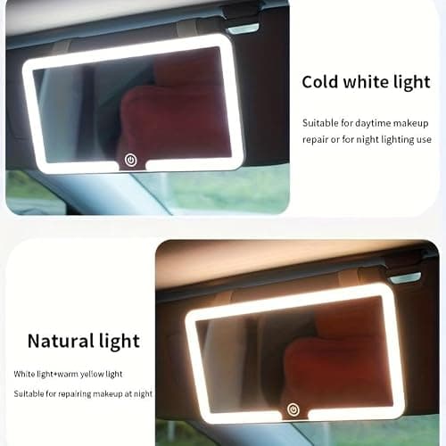 Car LED Makeup Mirror Sun Visor, Portable High-Definition Clear-View Car Mirror, 1 Count Car Accessory for Easy Application thumbnail 5