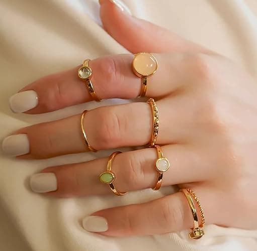 ItsStarred 7-19pcs Silver Star Moon Knuckle Ring Set for Women Vintage Stackable Midi Finger Rings Set thumbnail 2