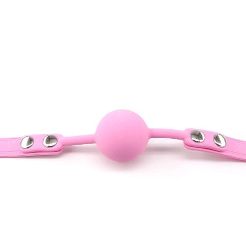 Women Pink Silicone Bondage Ball Gag for Sex Games, Silicone Sex Toys Open Mouth SM Bite Gag, Bondage Restraints Sex Gag Muzzles for SM Games (Pink-1) thumbnail 3