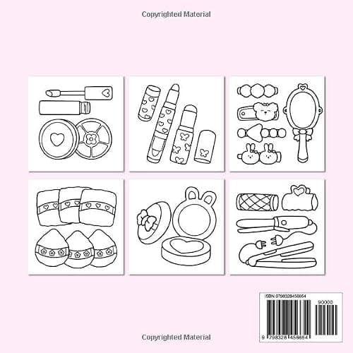 Beauty Stuff: Coloring Book Bold and Easy Designs Featuring Cosmetics Items, Makeup Tools, and More, Cute and Simple Drawings for Adults and Kids to Relax and Relieve Stress thumbnail 2