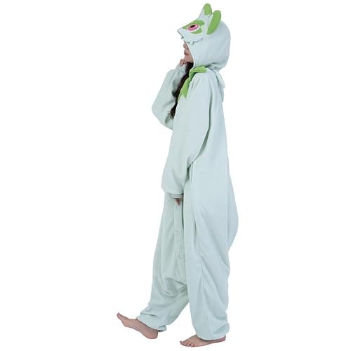 SAZAC Pokemon Sprigatito Kigurumi Onesie - Premium Adult Halloween Costume, Plush Pajamas, Durable, Machine Washable thumbnail 9