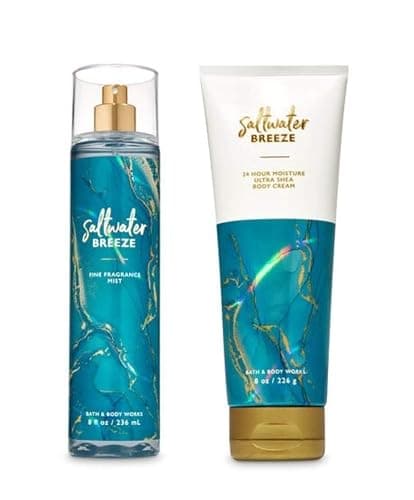 Bath and Body Works - Saltwater Breeze - Fine Fragrance Mist and Ultra Shea Body Cream - Full Size –2020 - Image 1