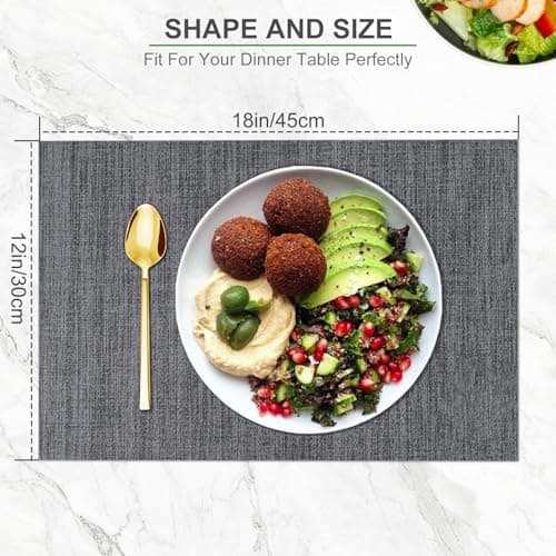 BETEAM Placemats Set of 8, Woven Vinyl Placemat for Dining Table Washable Wipeable Kitchen Place Mats Durable Indoor Outdoor Table Mats thumbnail 6