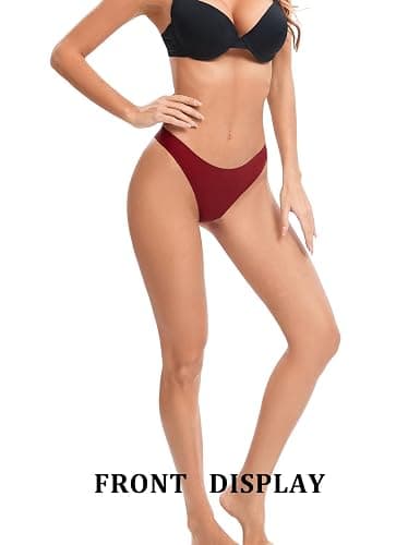 POKARLA Seamless Thongs for Women No Show Underwear Pack of 10 thumbnail 2