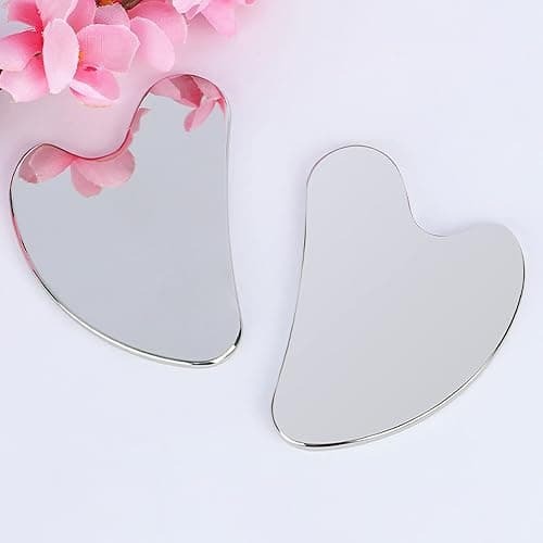 Gua Sha Facial Tool, Stainless Steel Guasha Scraping Massage Tool, Metal Lymphatic Drainage Massage Scraper for Face, Eyes, Neck, Body thumbnail 8