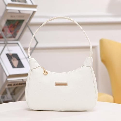 Women's Tote Bags Small Elegant Shoulder Purse Handbag Retro Fashion Bag Underarm Purse - White thumbnail 2