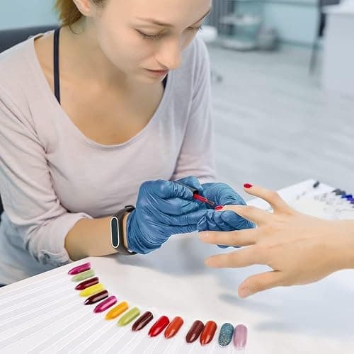 200Pcs Fan-shaped Nail Swatch Sticks,Clear Nail Color Swatches Display for Gel Polish, Nail Sample Practice Sticks,with Ring Holder for (Clear) thumbnail 4