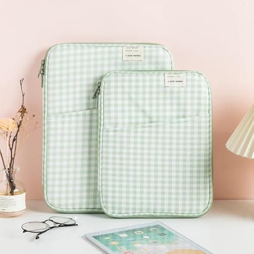 11-13Inch Cute Puffy Laptop Sleeve Fairycore Carrying Laptop Bag Cover Kawaii Tablet Liner Pouch Cottagecore Office Accessories (13inch,Black) thumbnail 2