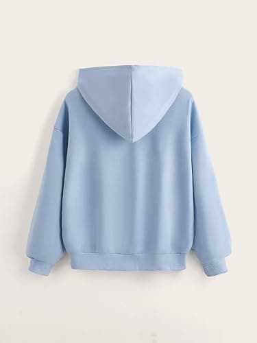 Floerns Girls Heart Graphic Print Oversized Hoodies Long Sleeve Hooded Sweatshirts For Girls Pullover Tops thumbnail 3