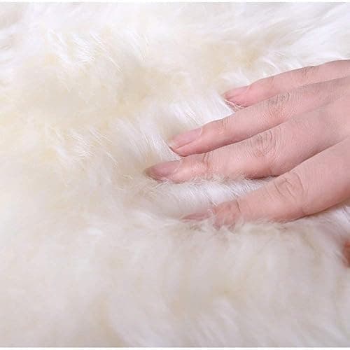 Faux Sheepskin Fluffy Rug, Soft White Shag Carpet for Bedroom, Living Room, Kids Room Decor, Non-Slip Runner Rug for Hallway, Cozy Faux Fur Floor Mat　 (White, 2x3Ft) thumbnail 2