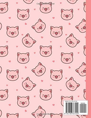Pink Piggy Composition Notebook: Wide Ruled Cute Pigs Farm Animal Large Lined School Journal For Writing thumbnail 2