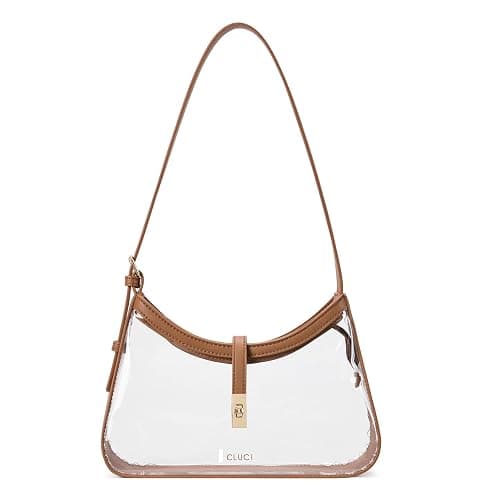 CLUCI Clear Bag for Stadium Events, Small Transparent Purse for Women | Concert, Mini, Crescent, Y2K, Adjustable Strap, Going out, Everyday Use, Cute, Zipper, Hobo Bag, Handbag thumbnail 7