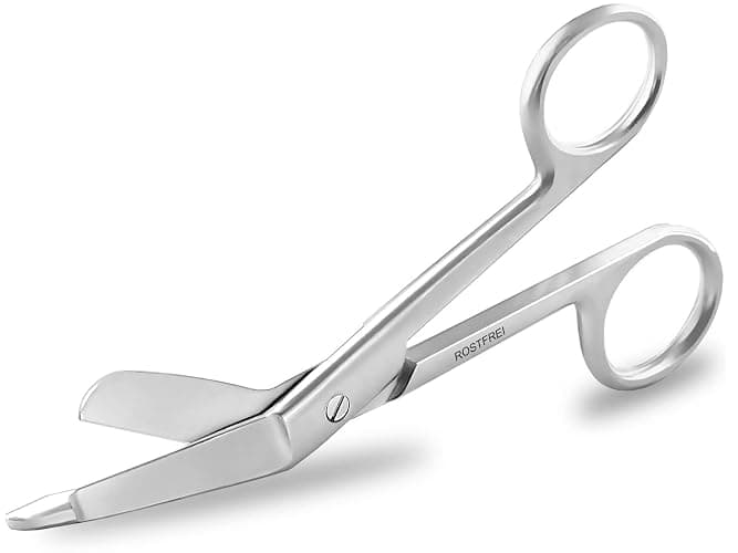 Verbandscheren RIESIGE AUSWAHL 10,5-20 cm aus rostfreiem Spezialstahl (11,5 cm, Schnittfläche: Gerade/Form: Seitlich) - 11.5 cm (1er Pack) - Schnittfläche: Gerade / Form: Seitlich - Image 1