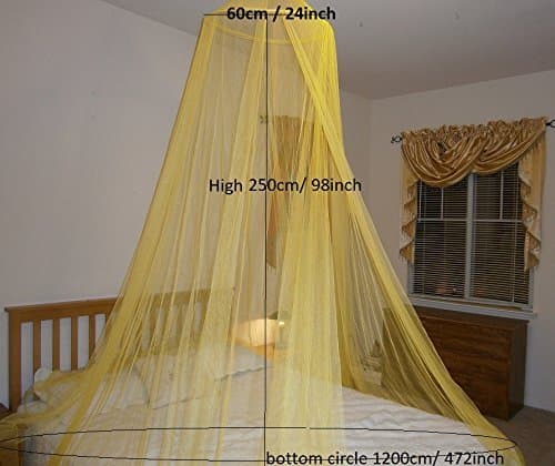 OctoRose Round Hoop Bed Canopy Mosquito Insect Netting | Fits Twin, Queen, and King Beds | Hanging Princess Canopy Bed Curtain 60x250x1200CM (White) - White thumbnail 4
