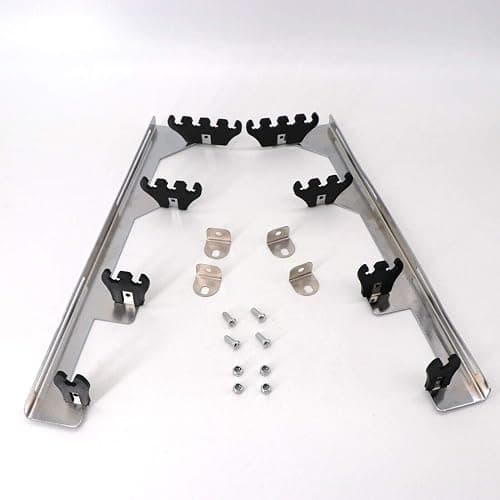 KIPA Chrome Linear Spark Plug Wire Separators Divider Loom Black Valve Cover Fits for Chevy Ford Mopar SBC 265 283 305 350 400 396 thumbnail 8