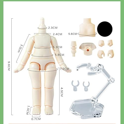 XiDonDon 1/12 Scale BJD Doll Body 9.6cm/11cm YMY2 Body Action Figures Replacement Body Doll Accessories (Milky White,9.6cm) thumbnail 7
