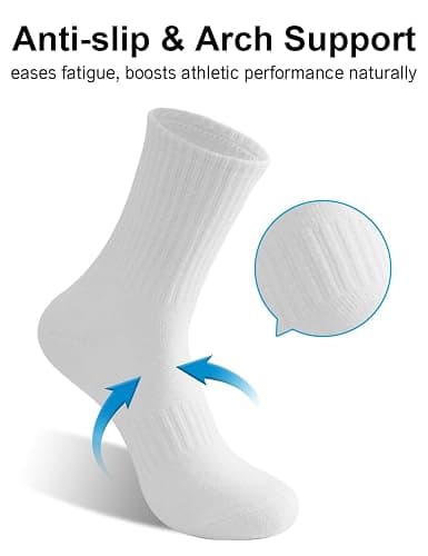 Irisbear Cushion Crew Socks for Women Cotton Running Hiking Athletic Long Socks for Women 5 Pairs thumbnail 6