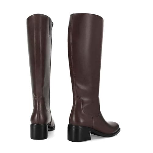 SOVANYOU Women's Knee High Boots Square Toe Chunky Block Heel Riding Boots with Side Zipper Comfortable Stylish Low Heel Tall Boot thumbnail 7