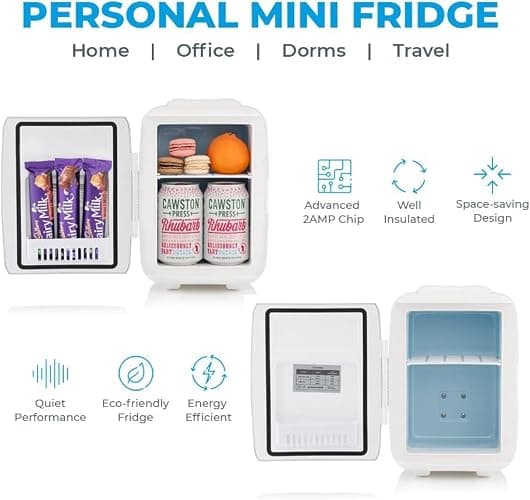 Subcold Classic4 Mini Fridge - Cooler & Warmer | 4 Litre/6 Cans | AC+USB | Portable Small Fridge for Skincare, Bedroom, Dorm, Car, Travel (White New) thumbnail 6