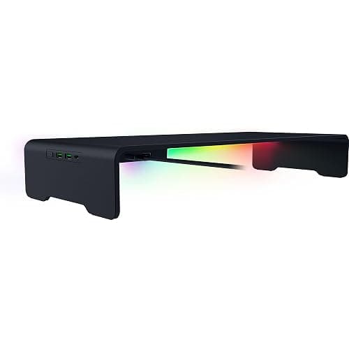 Razer Monitor Stand Chroma: 4 Port Hub - USB A 3.2, USB C 3.2, HDMI 2.0 - Ergonomic Height - Durable Aluminum Supports Up to 44 lbs - Organize Storage Shelf - Remappable RGB Buttons - Chroma RGB thumbnail 10
