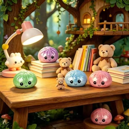 Dumpling Glowing Mystery Box,Dumplings Squishy，Sensory Stress Ball Squeeze Toys for Stress Relief ，Soft Squeeze Decompression Dumplings Stress Balls，Steamer Stretchy Desk Toys (Purple) thumbnail 5