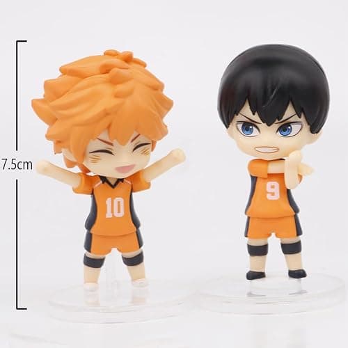 QAHEART Shoyo Figures 8PCS Set, Tobio Kageyama/Kotaro Bokuto/Kozume Kenma Anime Figure Statues 7.5CM thumbnail 2
