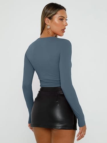 AUTOMET 3 Pack Womens Long Sleeve T Shirts Fall Fashion Basic Going Out Crop Tops Slim Fitted Winter Clothes 2025 thumbnail 5