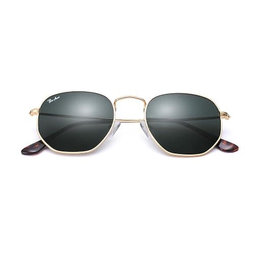 Pro Acme Small Square Sunglasses for Women Men 100% Real Glass Lens Hexagonal Frame thumbnail 4