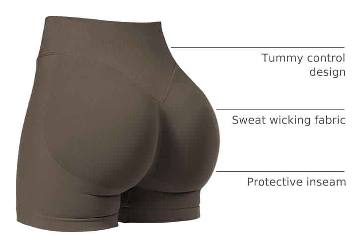 VOYJOY Women Workout Impact Shorts 2.5"/ 3.6"/ 4.5"/ 6" Scrunch Butt Lifting Gym Seamless Booty Biker Shorts thumbnail 4