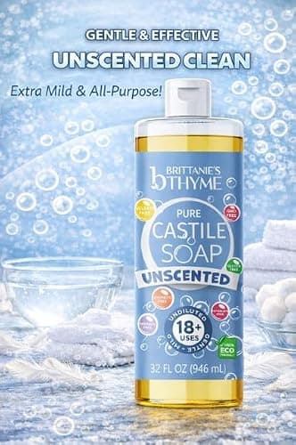 Brittanie’s Pure Castile Liquid Soap Refill, Unscented, 32 Ounce Pack of 2 | Dish Soap, Hair & Body, Home, Gentle and Pure, Made with Natural Luxurious Oils, Vegan & Gluten Free Non-GMO thumbnail 3