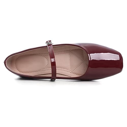 LUXINYU Women's Slip on Flats,Classy Round Toe Solid Classic Mary Jane Ballet Dance Shoes Soft Comfortable PU Flat Shoes thumbnail 5