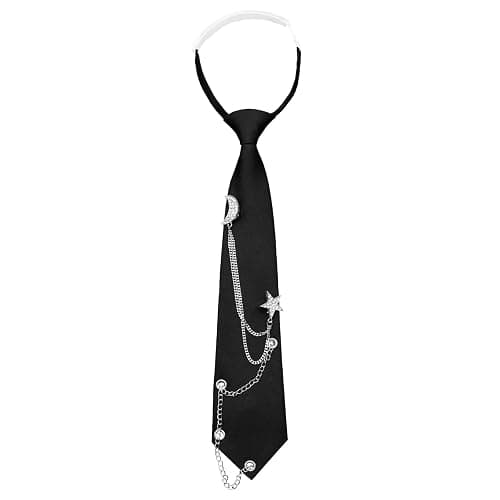 Gsyziux Clip on Neck Ties for Women Girls, Adjustable Pre-tied Womens Tie Solid Color Ladies Neckties for Party Prom School - Image 1