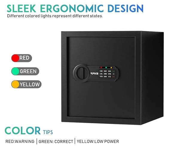 RPNB Deluxe Safe and Lock Box,Digital Keypad Safe Box,Steel Alloy Small Safes, Keypad Lock,Perfect for Home Office Hotel Business Jewelry Cash Use Storage,1.2 Cubic Feet thumbnail 7
