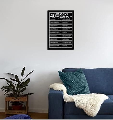 UCGAOIOQ Exercise Motivation Chart - 40 Reasons to Workout, Inspirational Poster for Beginners, Room Wall(Unframed,08x12inch(20x30cm)) thumbnail 3
