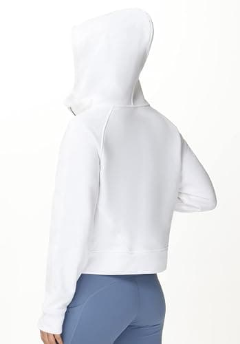 THE GYM PEOPLE Women's Full-Zip Up Hoodies Jacket Fleece Workout Crop Tops Sweatshirts with Pockets Thumb Hole thumbnail 3
