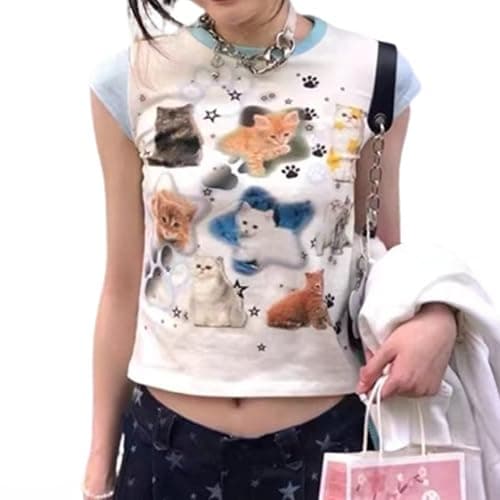 Y2k Graphic Baby Tee Women Grunge Emo Clothes Cute Aesthetic Crop Tops Alt Shirts - Image 1