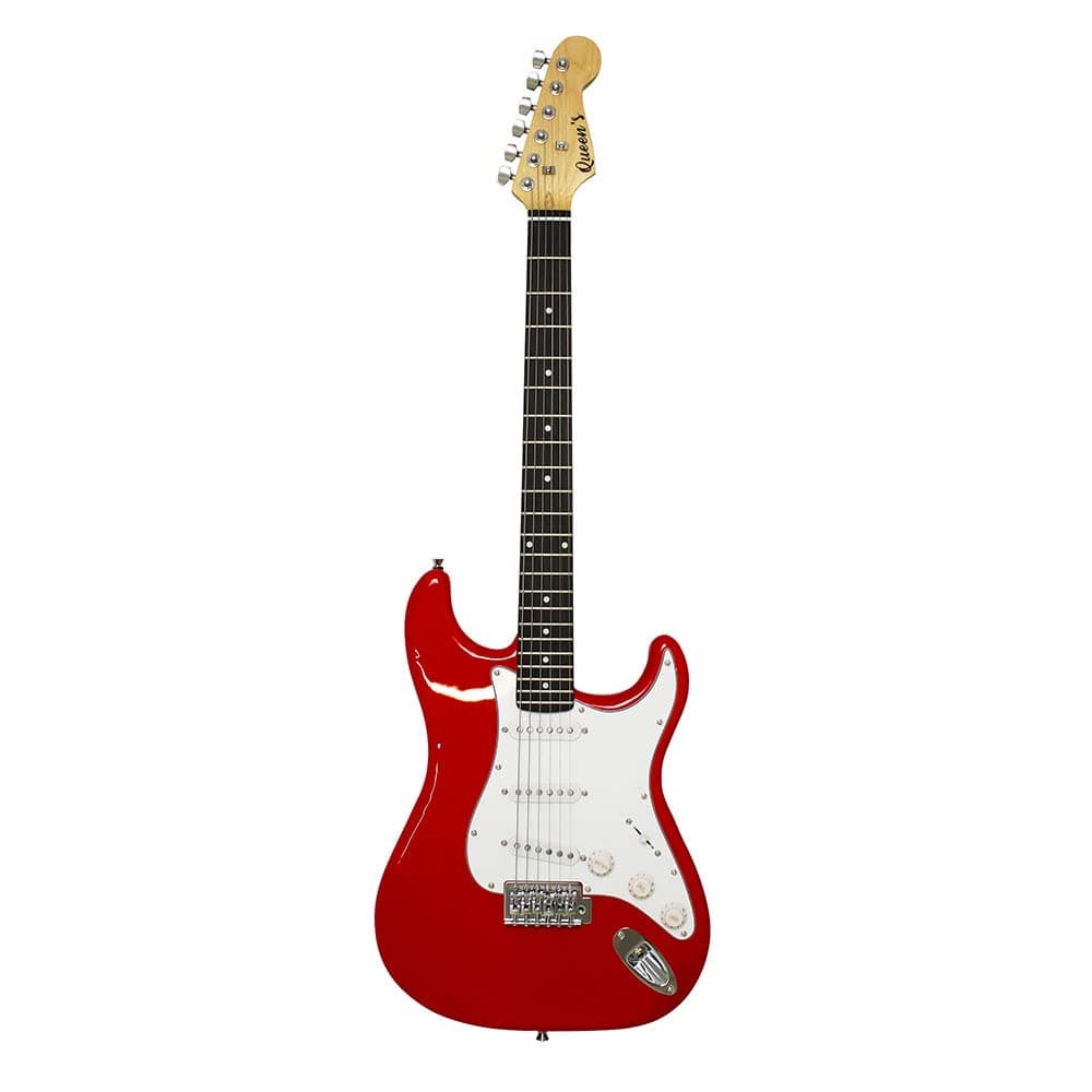 Guitarra Elétrica Queen's ST Vermelha – Inclui Kit com Palhetas, Cabo P10 c/adaptador P10/P2 e Chaves Allen - Image 1
