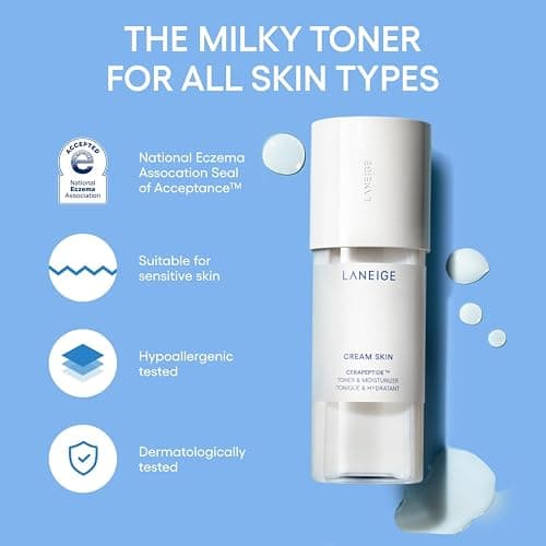 LANEIGE Cream Skin Toner & Moisturizer: Lightweight Refillable Korean Milky Toner with Ceramide & Peptide for Hydration, Firming, & Barrier Support thumbnail 7