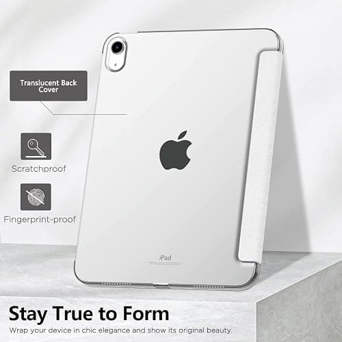 MoKo for iPad (A16) 11th Generation Case 11 Inch 2025, iPad 10th Generation Case 10.9 Inch 2022, Slim Stand Hard PC Translucent Back Shell Smart Cover, Support Touch ID, Auto Wake/Sleep, White thumbnail 6