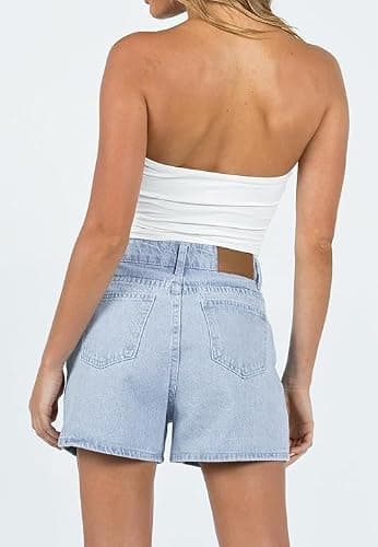 Angerella Denim Shorts for Women Mid Rise Ripped Jean Shorts Stretchy Folded Hem Hot Short Jeans thumbnail 3