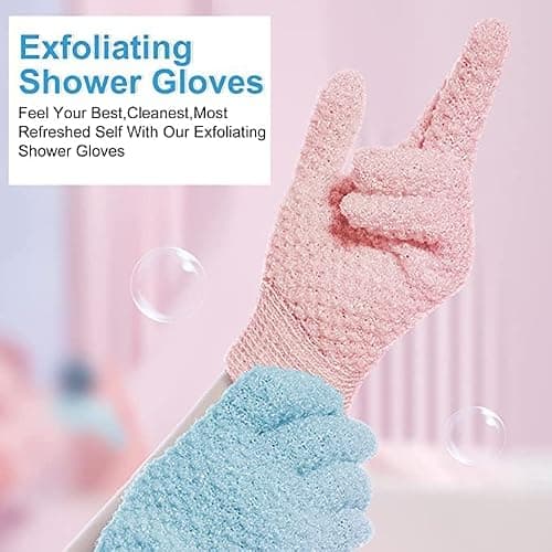Yiclick Heavy Exfoliating Gloves, Exfoliating Body Scrubber for Bath Shower Exfoliation, Body Scrub Exfoliator for Dead Skin Remover, Exfoliate Sponge Loofah Washcloth Mitt Men Women thumbnail 2