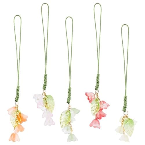 BENECREAT Cute Phone Charm Accessories, Fruit Lollipop Butterfly Milk Tea Bear Colorful Resin Phone Charm Strap - Image 1