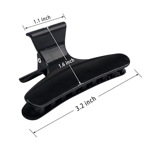 Ondder 24 Pcs Black Butterfly Hair Clips for Styling Sectioning Pro Hair Claws Clamps Clips for Cutting, Sectioning, Coloring Styling Hair Accessories for Women Girls thumbnail 2