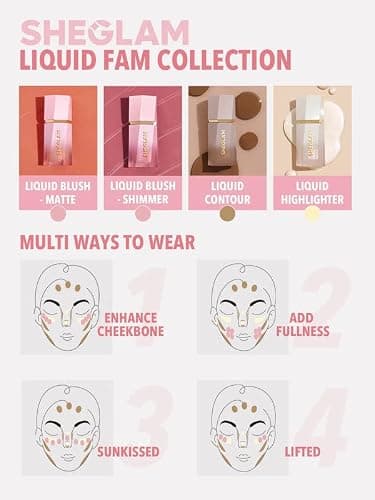 SHEGLAM Color Bloom Liquid Blush Makeup for Cheeks Matte Finish - Love Cake thumbnail 6