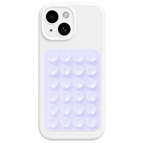 Anteel Silicone Suction Phone Case Mount, Silicon Adhesive Suction Cup Phone Mount, Non Slip Sticky Phone Grip for Cellphone, Strong Grip Holder for Selfies and Videos (Purple Glitter) - Image 1